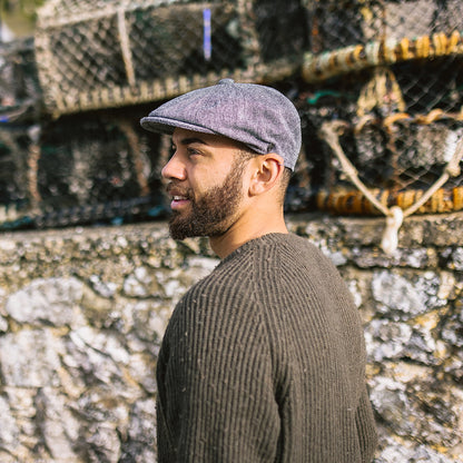 Marl Tweed Newsboy Cap Black Wholesale Pack