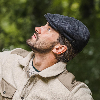 Herringbone Newsboy Cap Charcoal Wholesale Pack