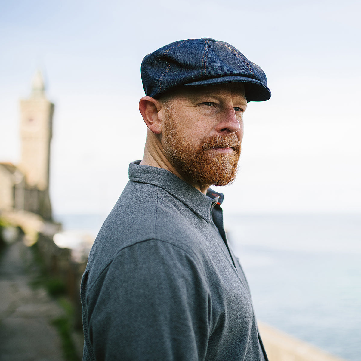 Denim Newsboy Cap Dark Blue Wholesale Pack