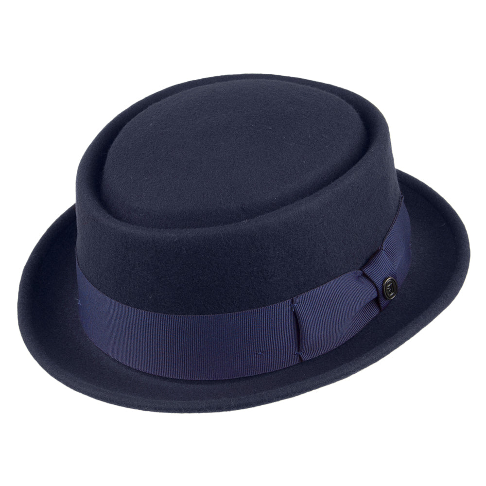 Crushable Wool Pork Pie Hat Navy Wholesale Pack
