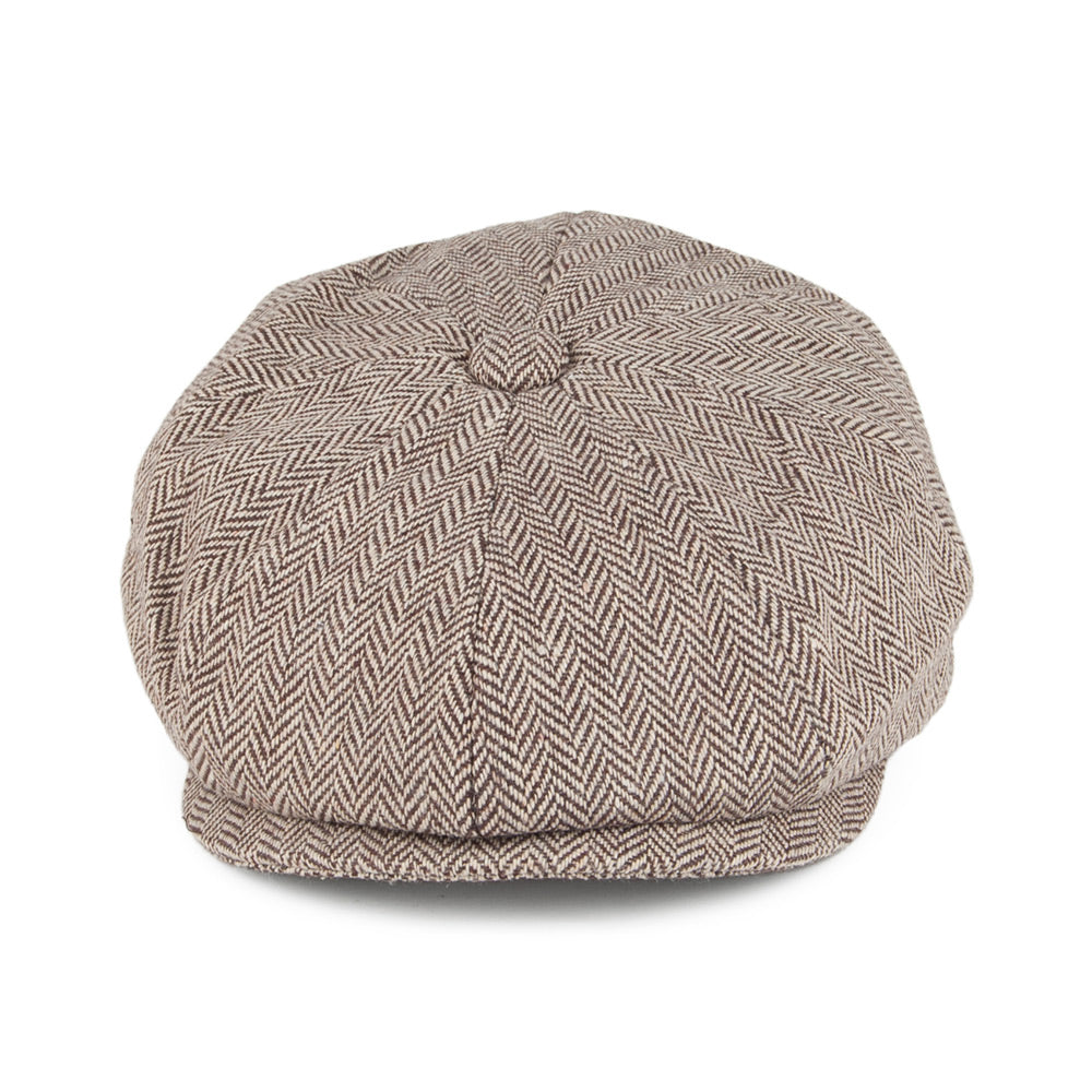 Kids Herringbone Newsboy Cap Brown Wholesale Pack