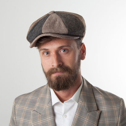 Herringbone Patch Newsboy Cap Multi-Coloured Wholesale Pack