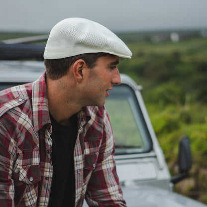 Summer Flat Cap White Wholesale Pack