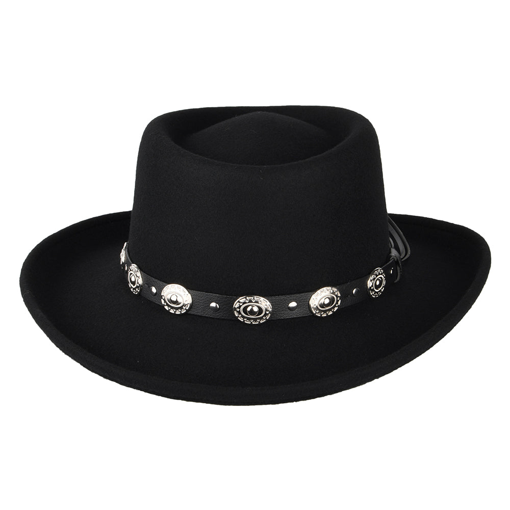 Crossfire Wool Felt Gambler Hat Black Wholesale Pack