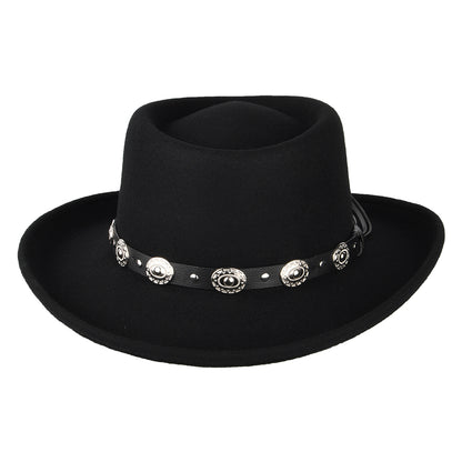 Crossfire Wool Felt Gambler Hat Black Wholesale Pack